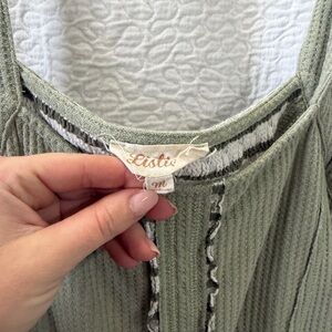 Listic Sage Green Ribbed Tank Dress